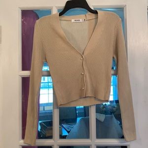 Beige button up sweater